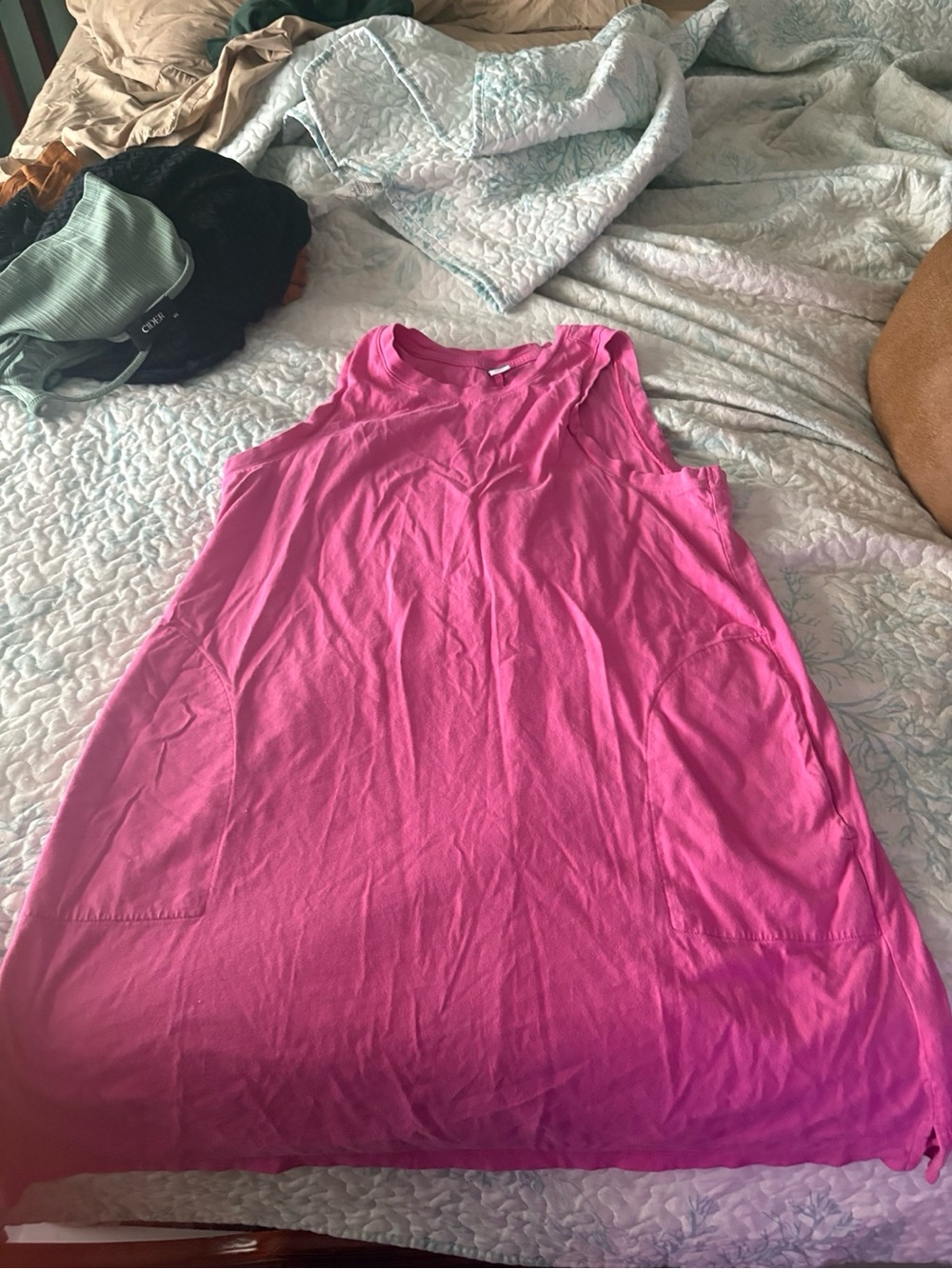 Old Navy Hot Pink Sleeveless Shift Dress Large With Pockets